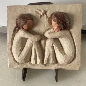 WILLOW TREE - FRIENDSHIP PLAQUE AND STAND BY ARTIST SUSAN LORDI.